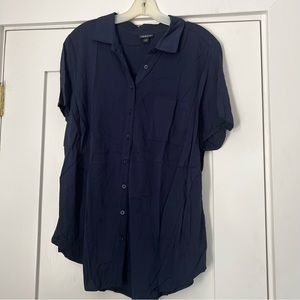 Navy button down torrid blouse